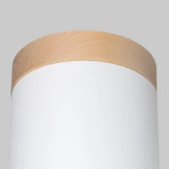 Downlight Rif, blanco, Ø 12 cm, madera, aluminio