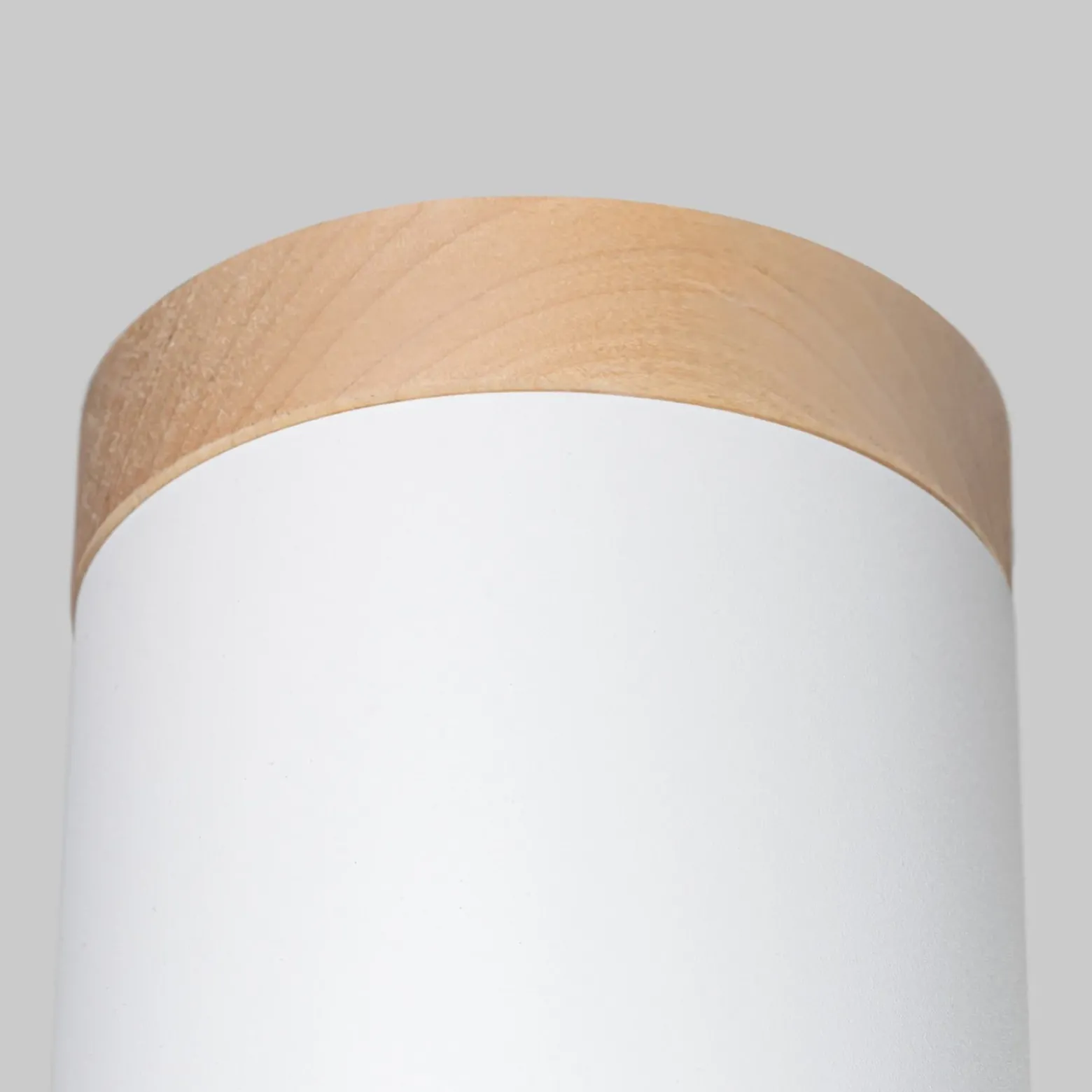 Downlight Rif, blanco, Ø 12 cm, madera, aluminio