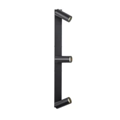 Downlight RIK, negro, 3 luces, 89 cm, metal, GU10-LED