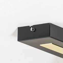 Downlight Rodez, negro/dorado, longitud 30 cm, acero