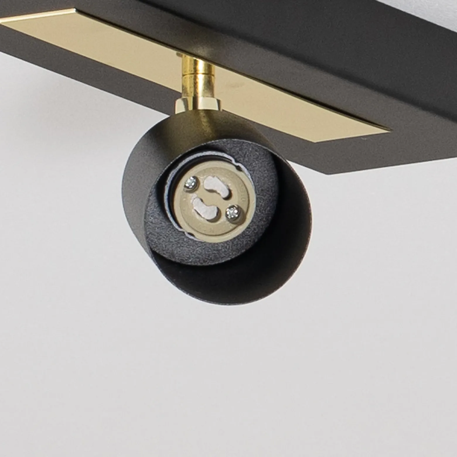 Downlight Rodez, negro/dorado, longitud 30 cm, acero