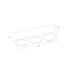 Downlight Ronda, 3 luces, blanco