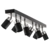 Downlight Rondo negro/cromo, acero inoxidable, 8 luces.