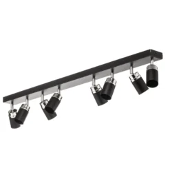 Downlight Rondo negro/cromo, acero inoxidable, 8 luces.