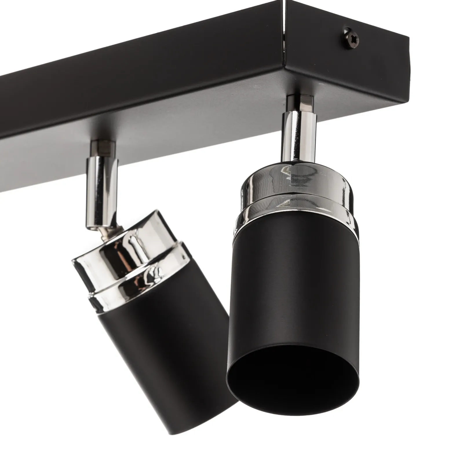 Downlight Rondo negro/cromo, acero inoxidable, 8 luces.