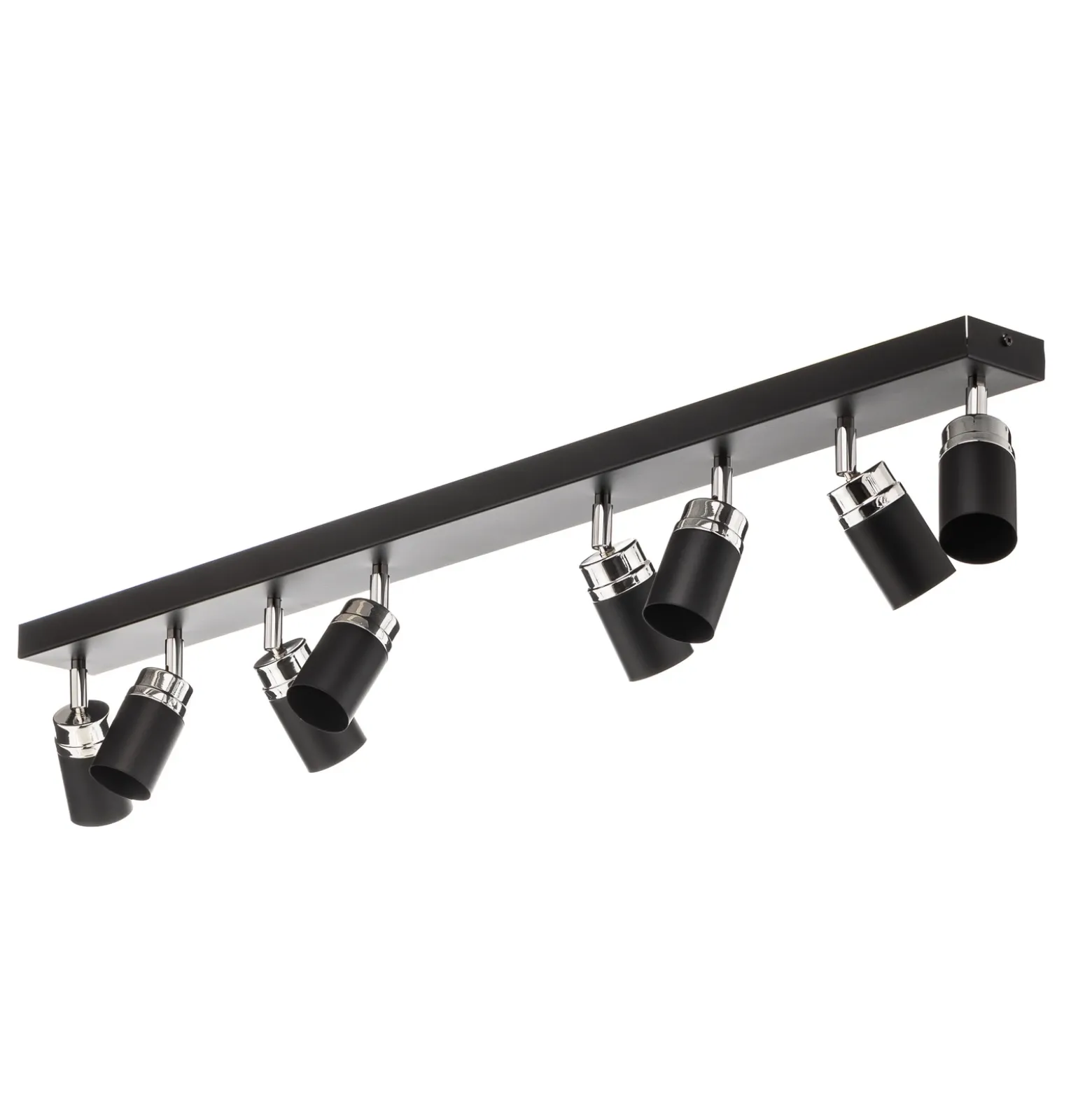 Downlight Rondo negro/cromo, acero inoxidable, 8 luces.