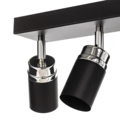 Downlight Rondo negro/cromo, acero inoxidable, 8 luces.