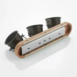 Downlight Rubinjo de Lindby, 45 cm, 3 luces, madera, GU10