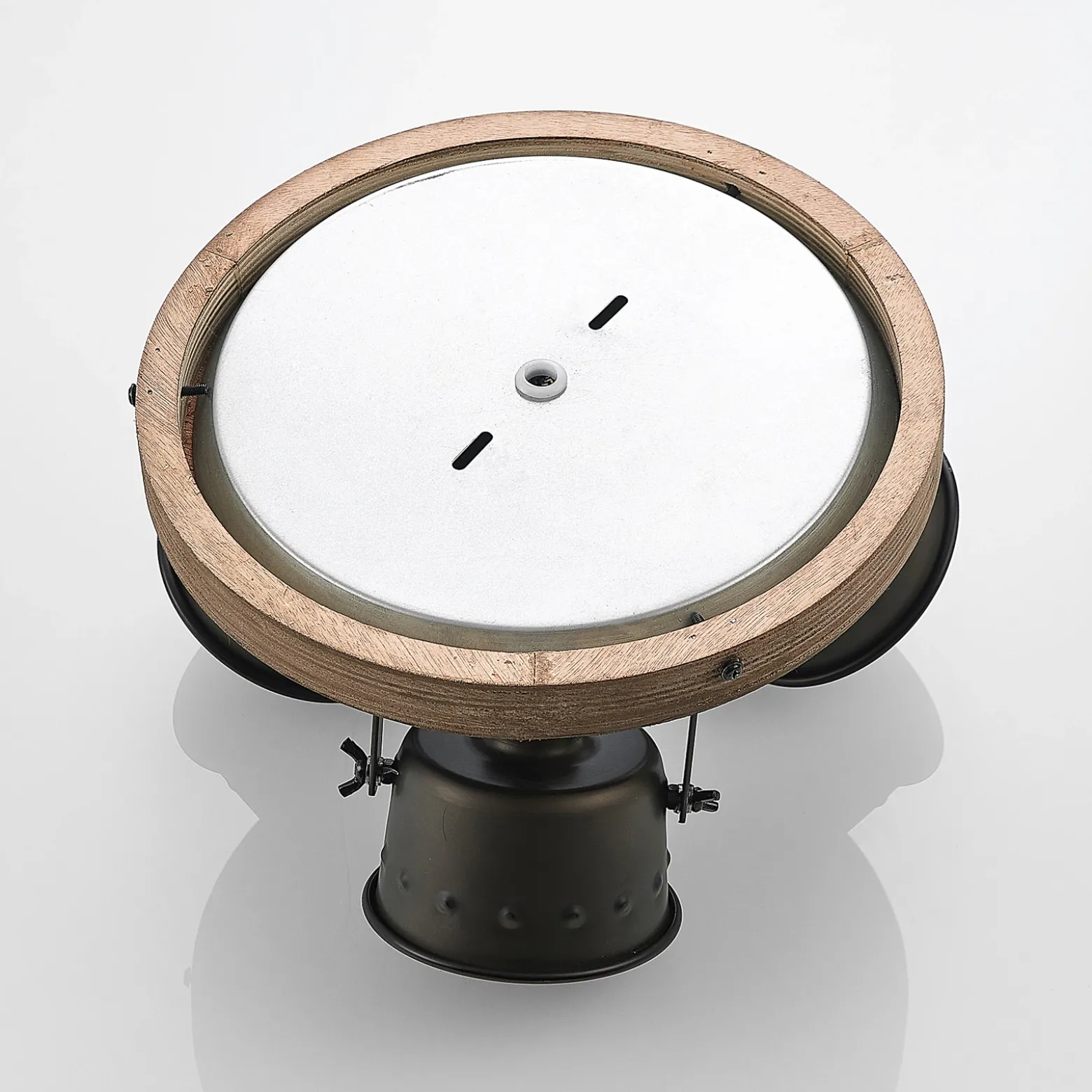 Downlight Rubinjo de Lindby, Ø 31 cm, 3 luces, madera, GU10