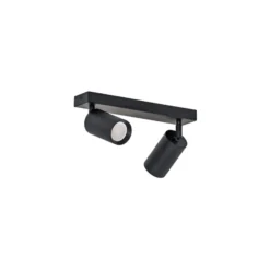 Downlight Sado, negro, acero, orientable, 2 luces