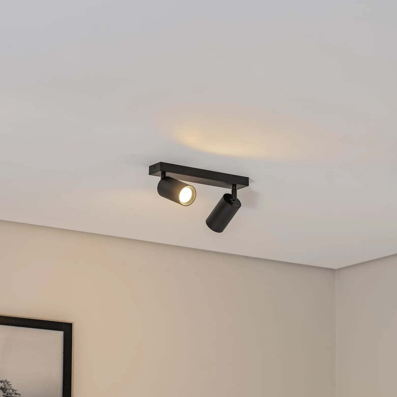 Downlight Sado, negro, acero, orientable, 2 luces