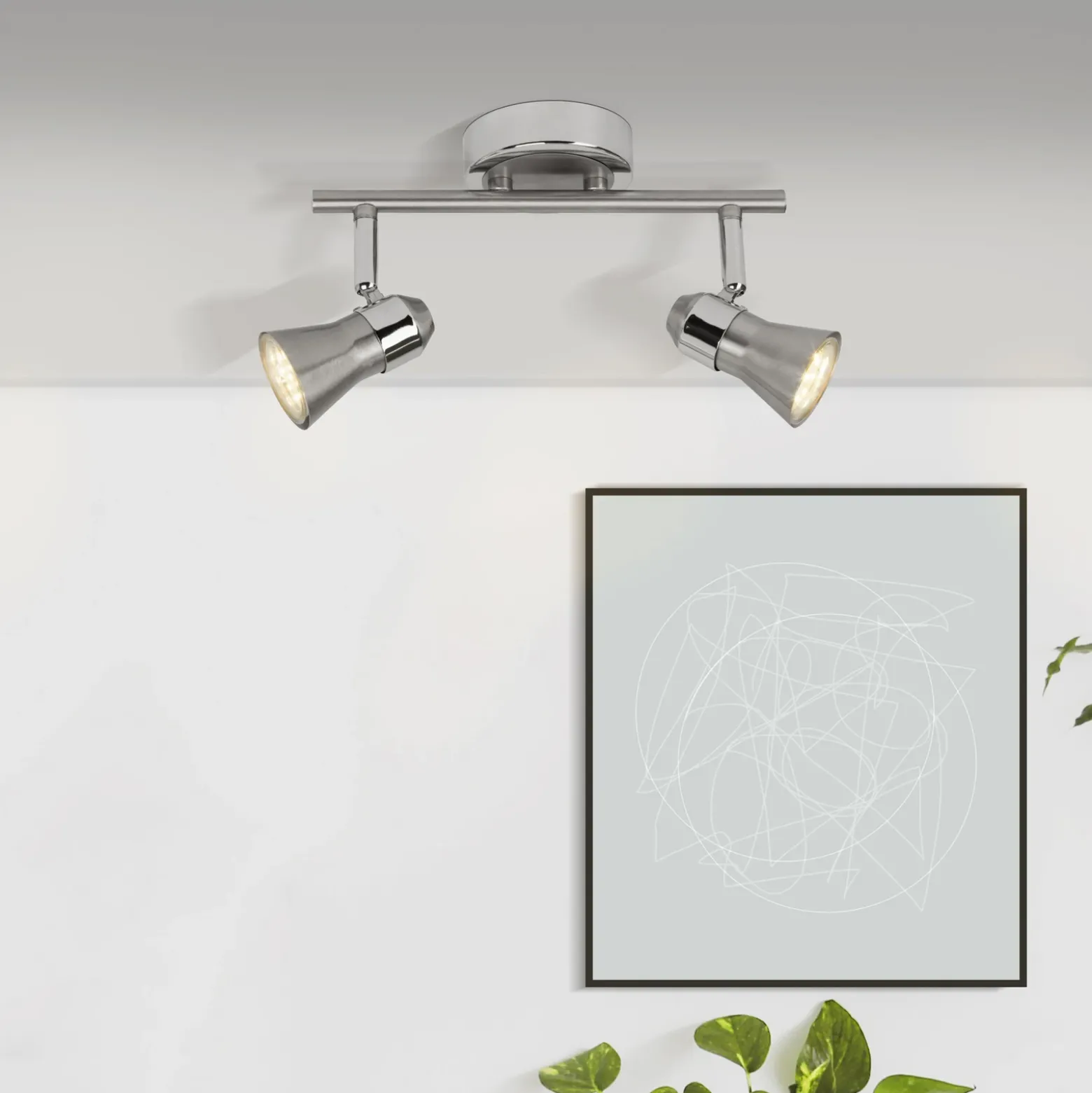 Downlight Sanny, hierro/cromo, anchura 31,5 cm, metal
