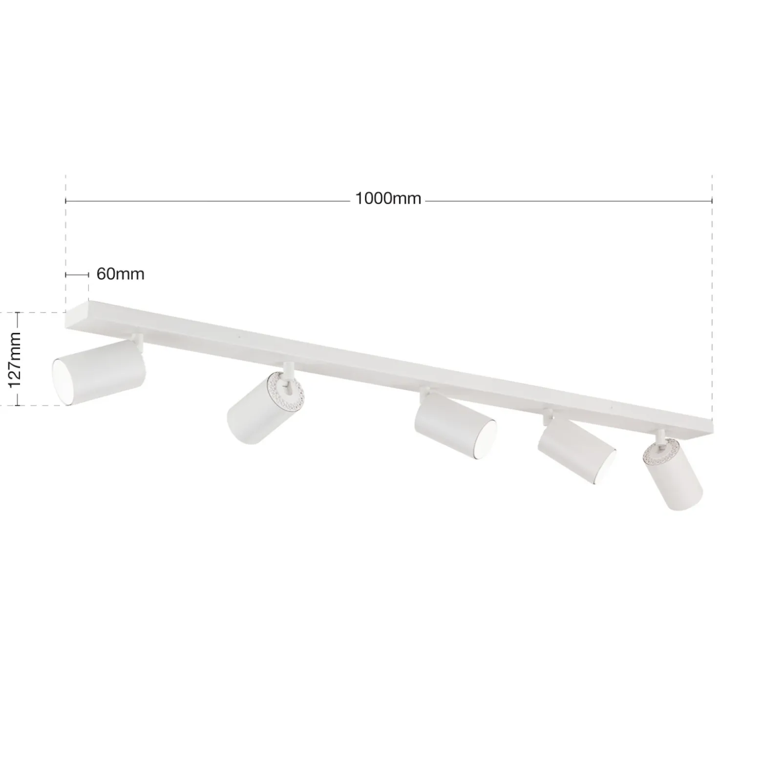 Downlight Sean, blanco, 5 luces, aluminio, GU10