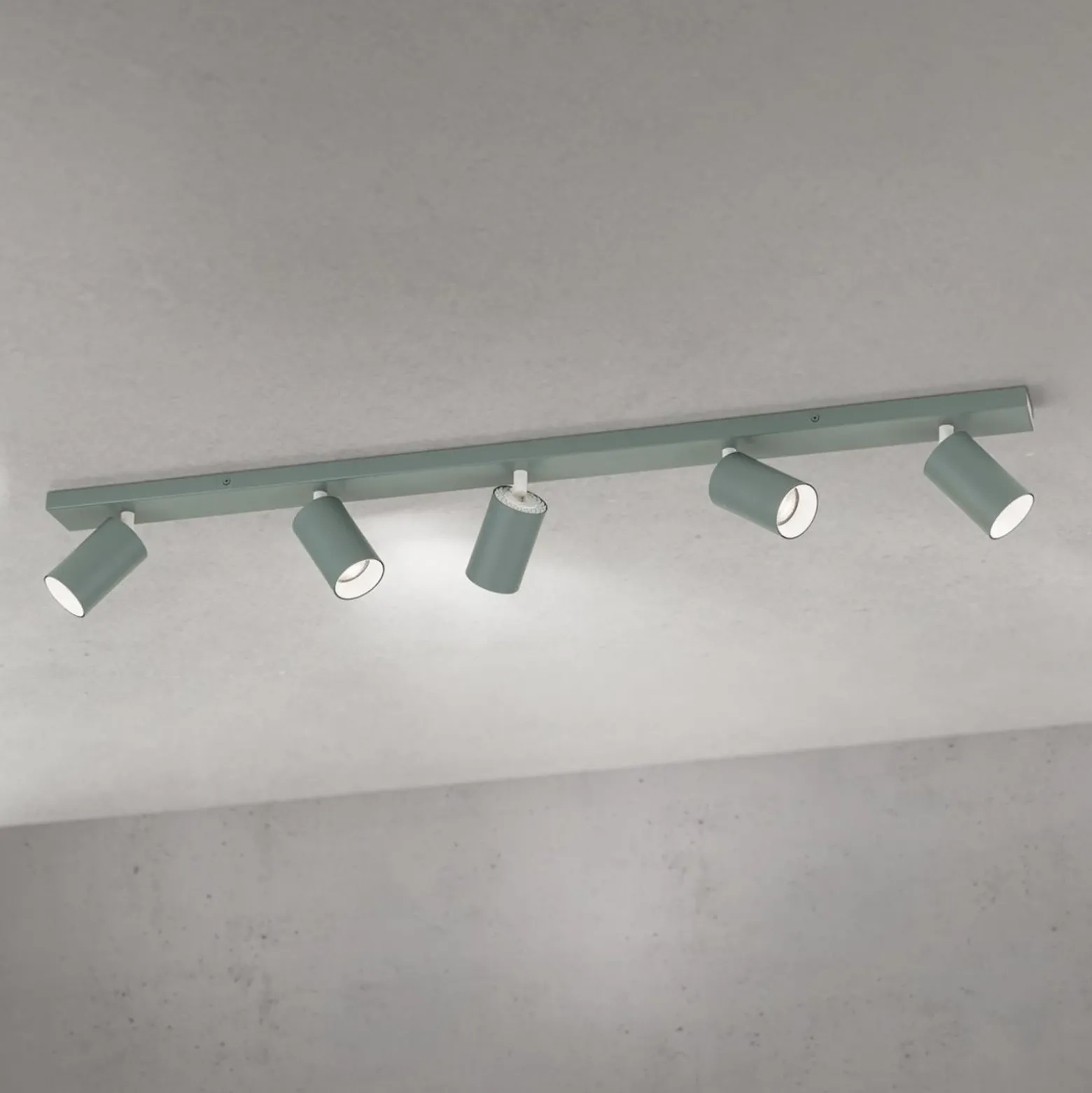 Downlight Sean, verde claro, 5 luces, aluminio, GU10