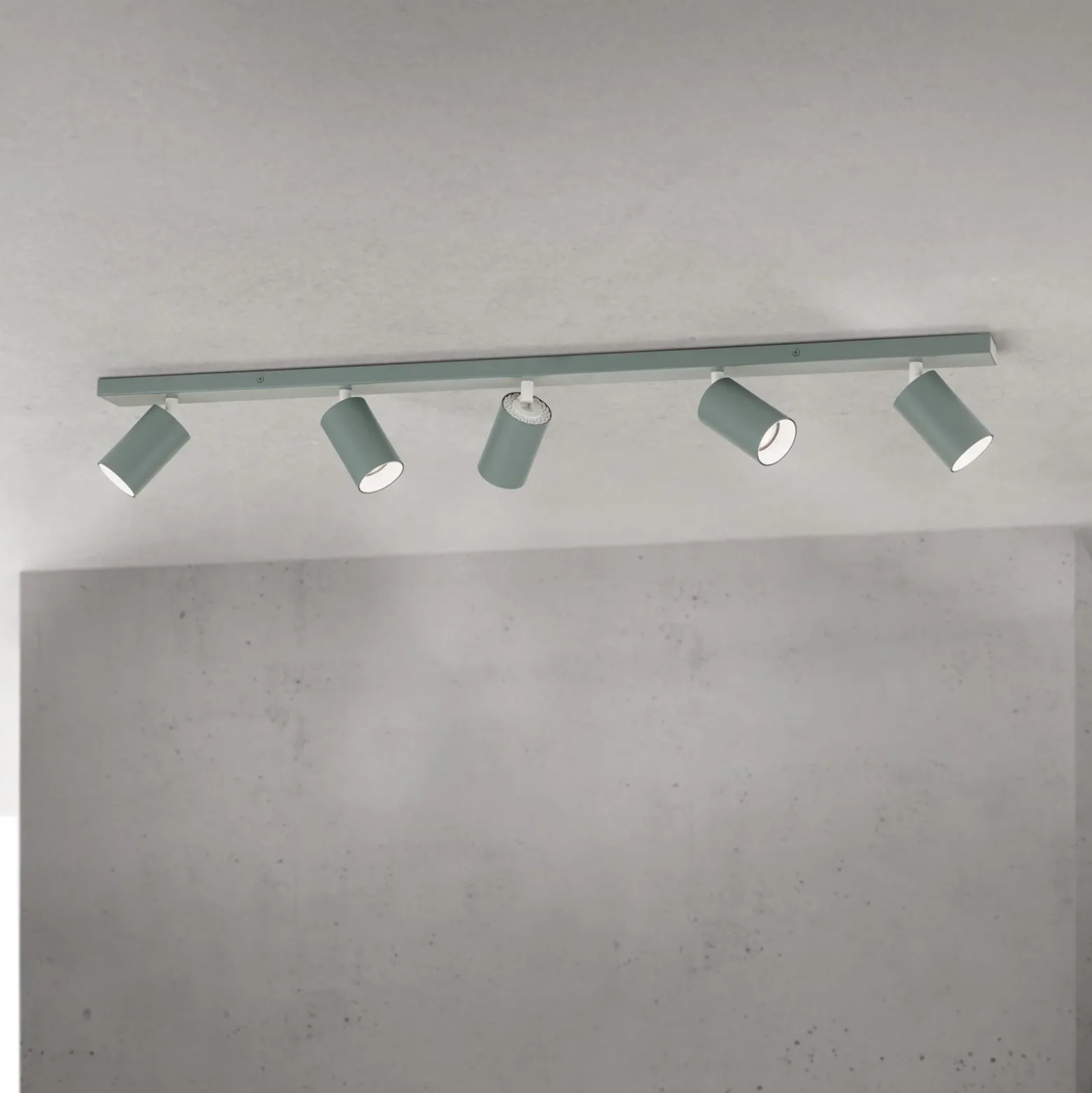 Downlight Sean, verde claro, 5 luces, aluminio, GU10