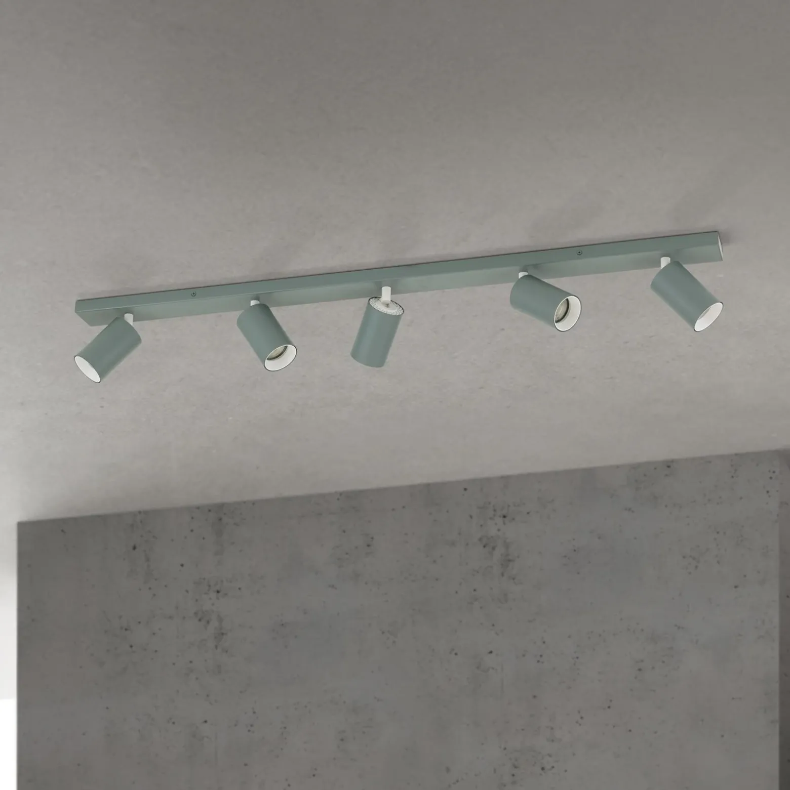 Downlight Sean, verde claro, 5 luces, aluminio, GU10