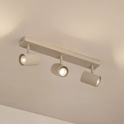 Downlights Lindby Kardis, beige, 3 luces, metal, GU10