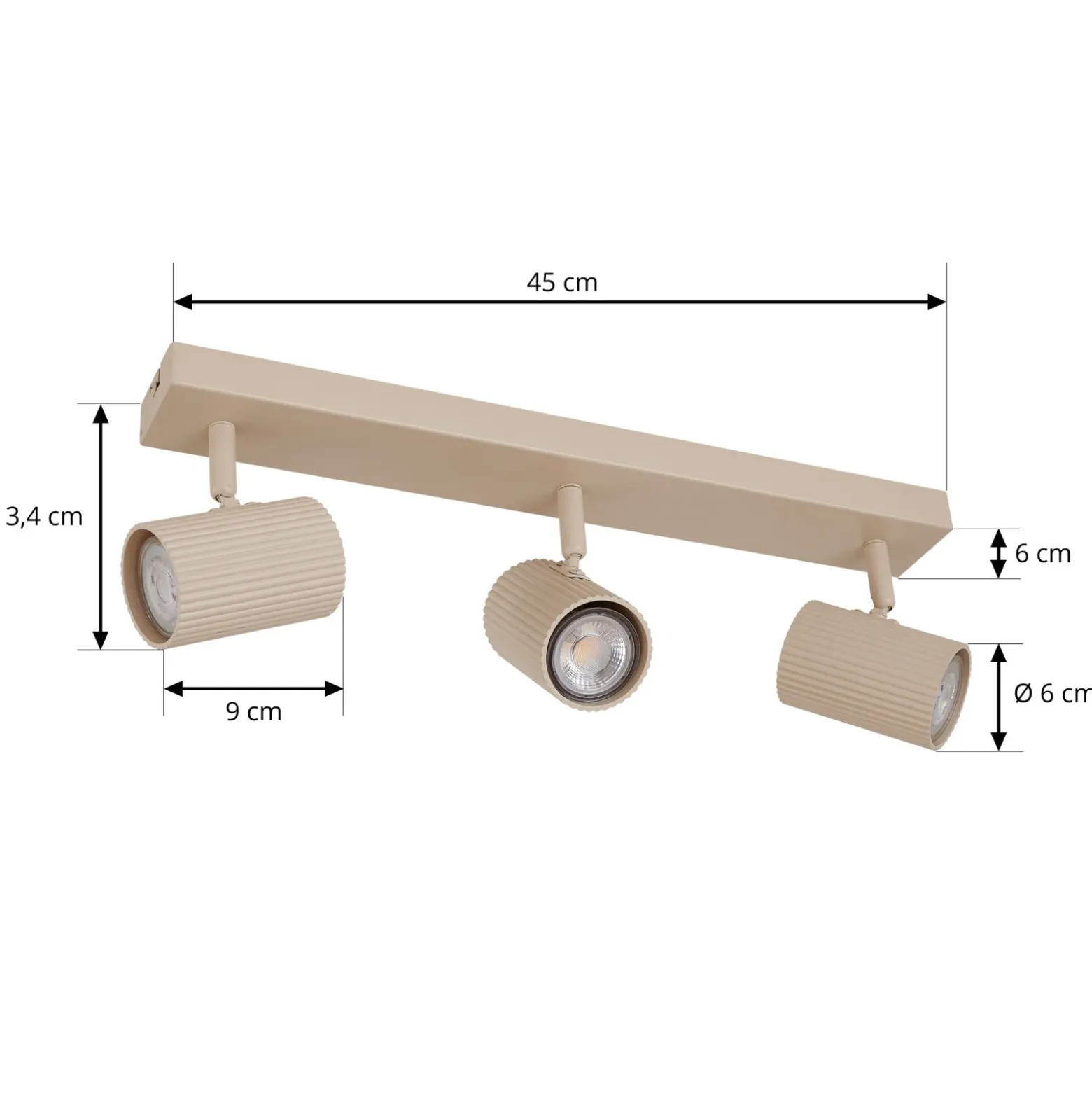 Downlights Lindby Kardis, beige, 3 luces, metal, GU10