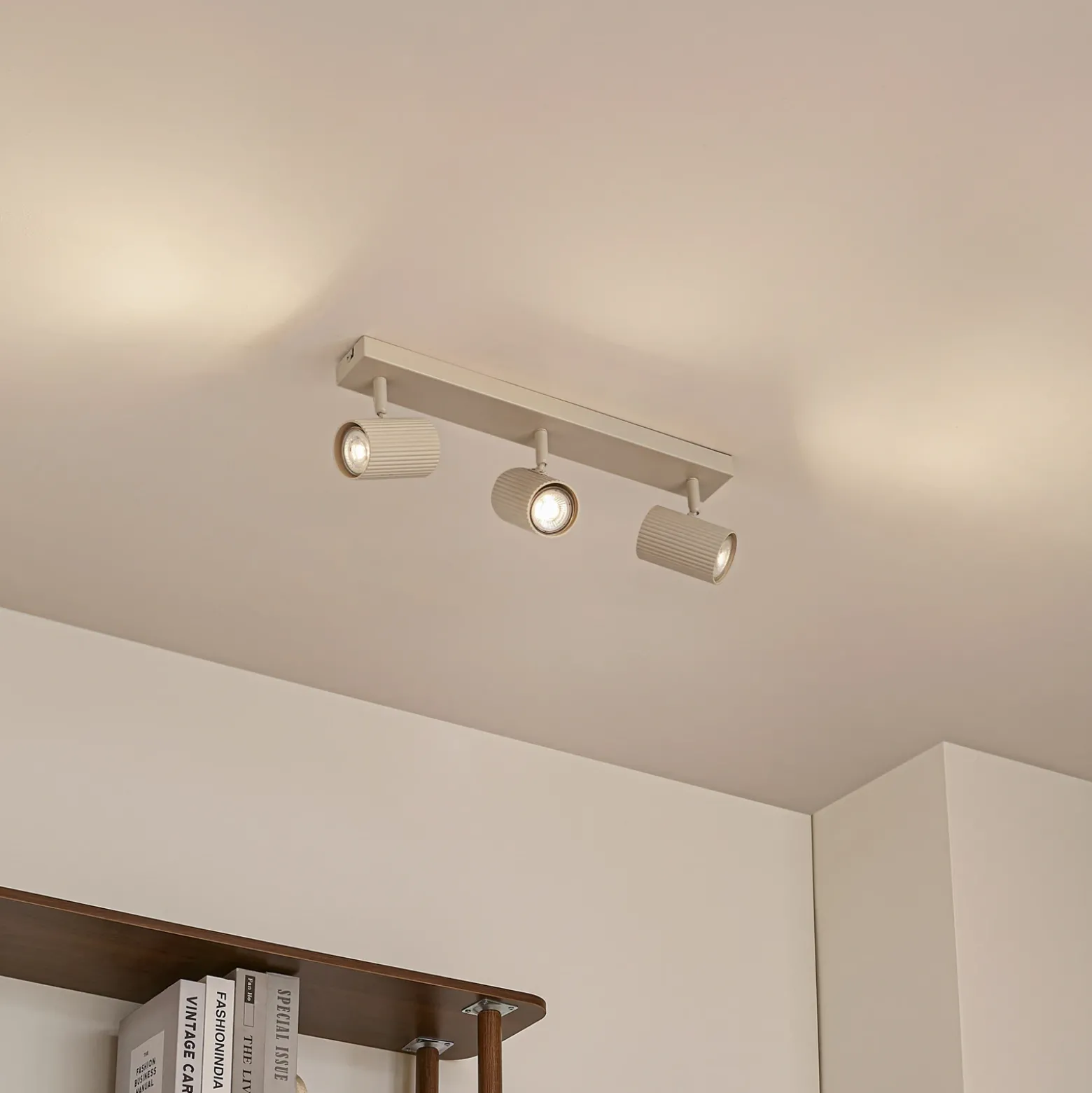 Downlights Lindby Kardis, beige, 3 luces, metal, GU10