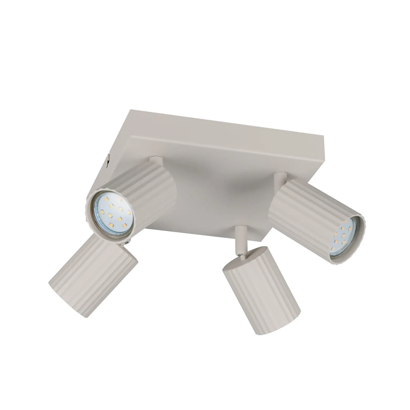 Downlight Soka, gris claro, longitud 20 cm, metal, 4 luces.