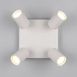 Downlight Soka, gris claro, longitud 20 cm, metal, 4 luces.