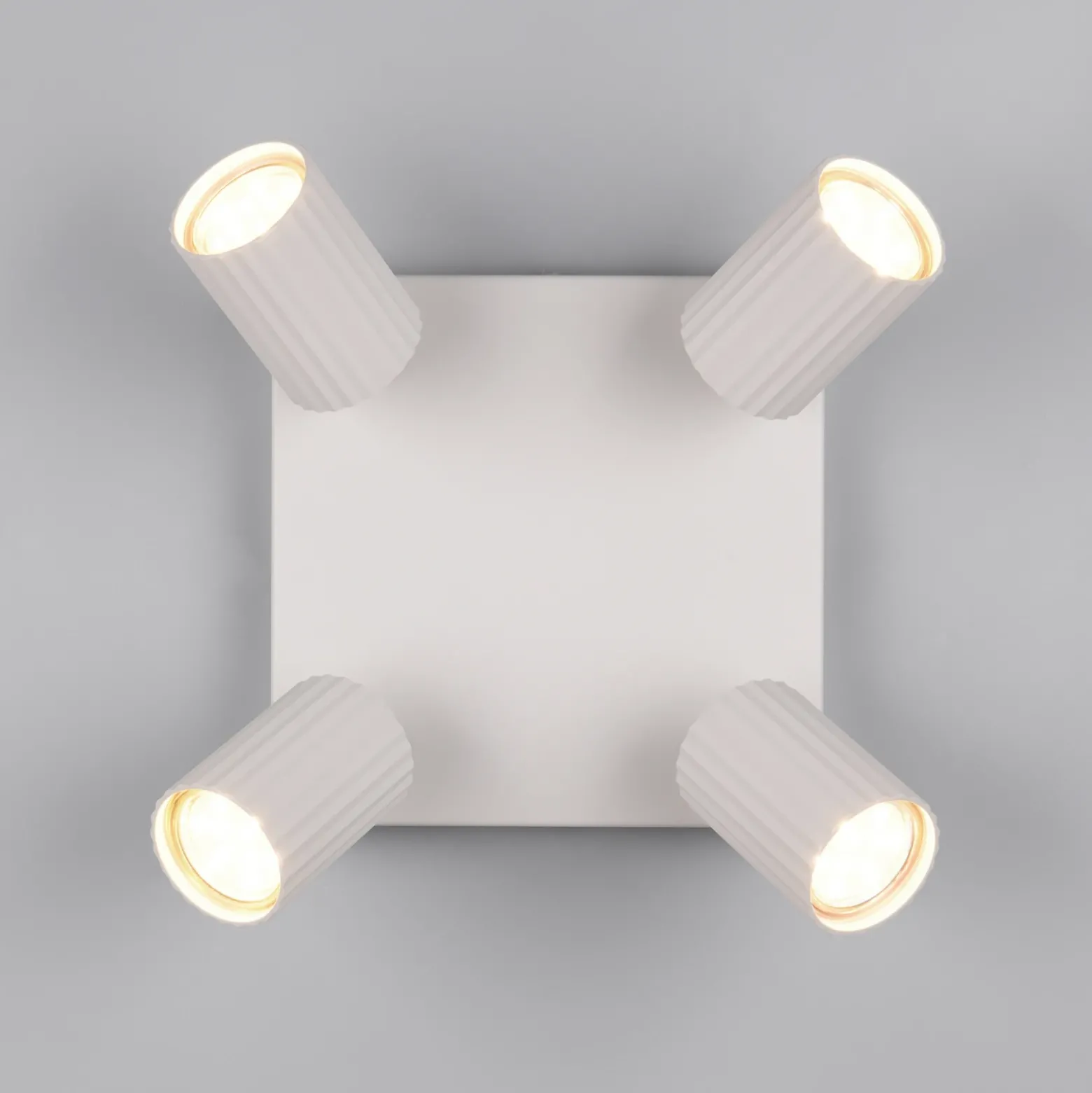 Downlight Soka, gris claro, longitud 20 cm, metal, 4 luces.