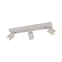 Downlight Soka, gris claro, longitud 50 cm, metal, 3 luces.