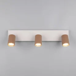 Downlight Soka, marrón/gris, longitud 50 cm, metal, 3 luces.