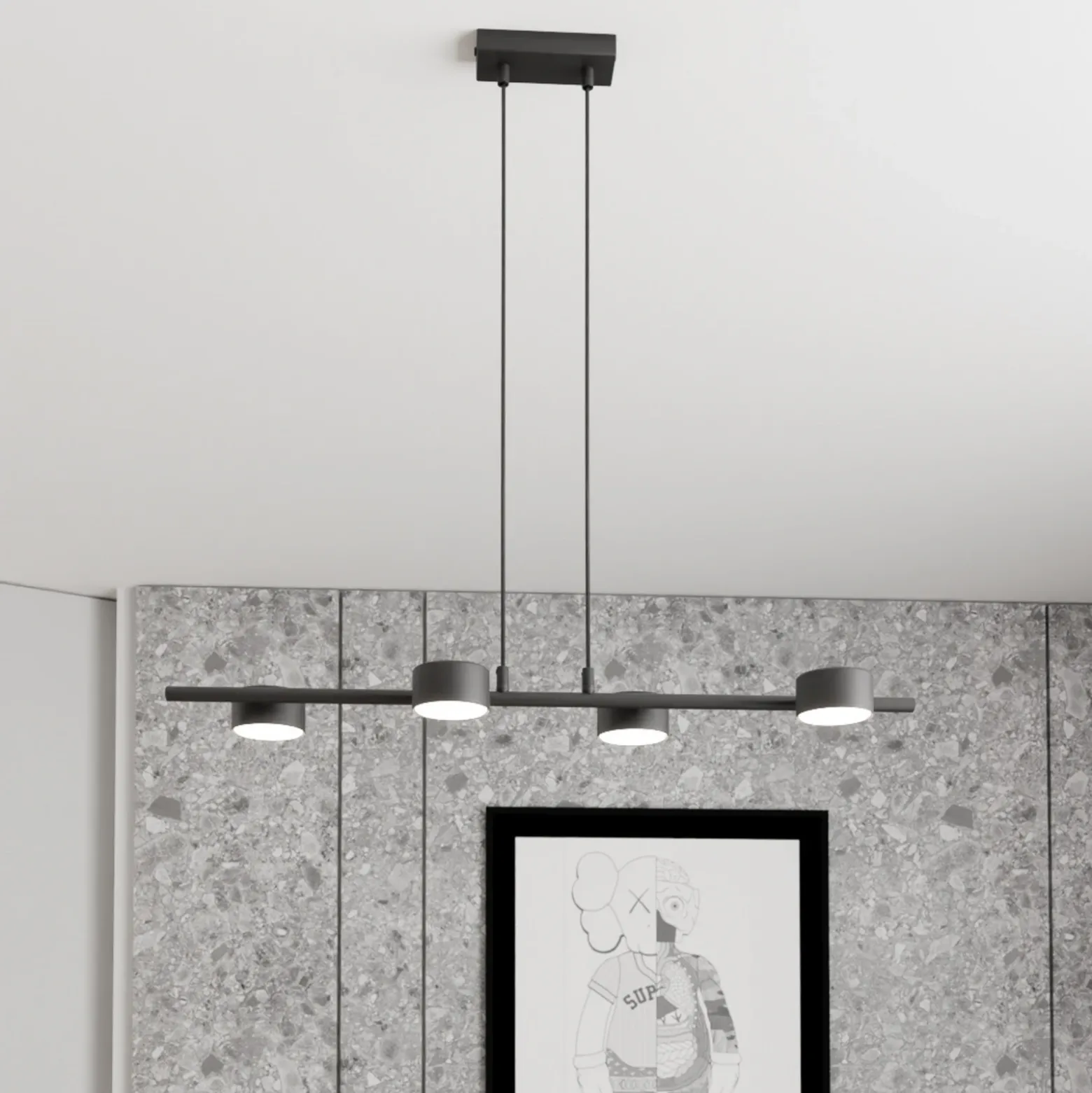 Downlight Sora, longitud 80 cm, metal, 4 luces.