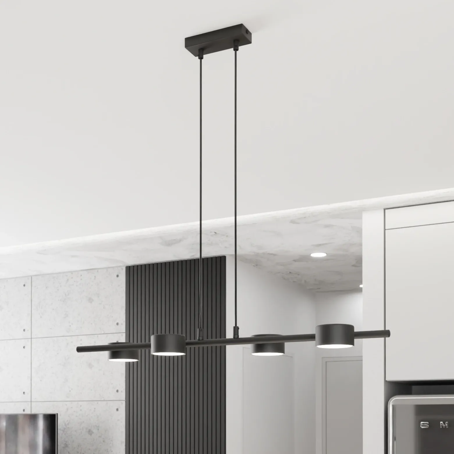 Downlight Sora, longitud 80 cm, metal, 4 luces.
