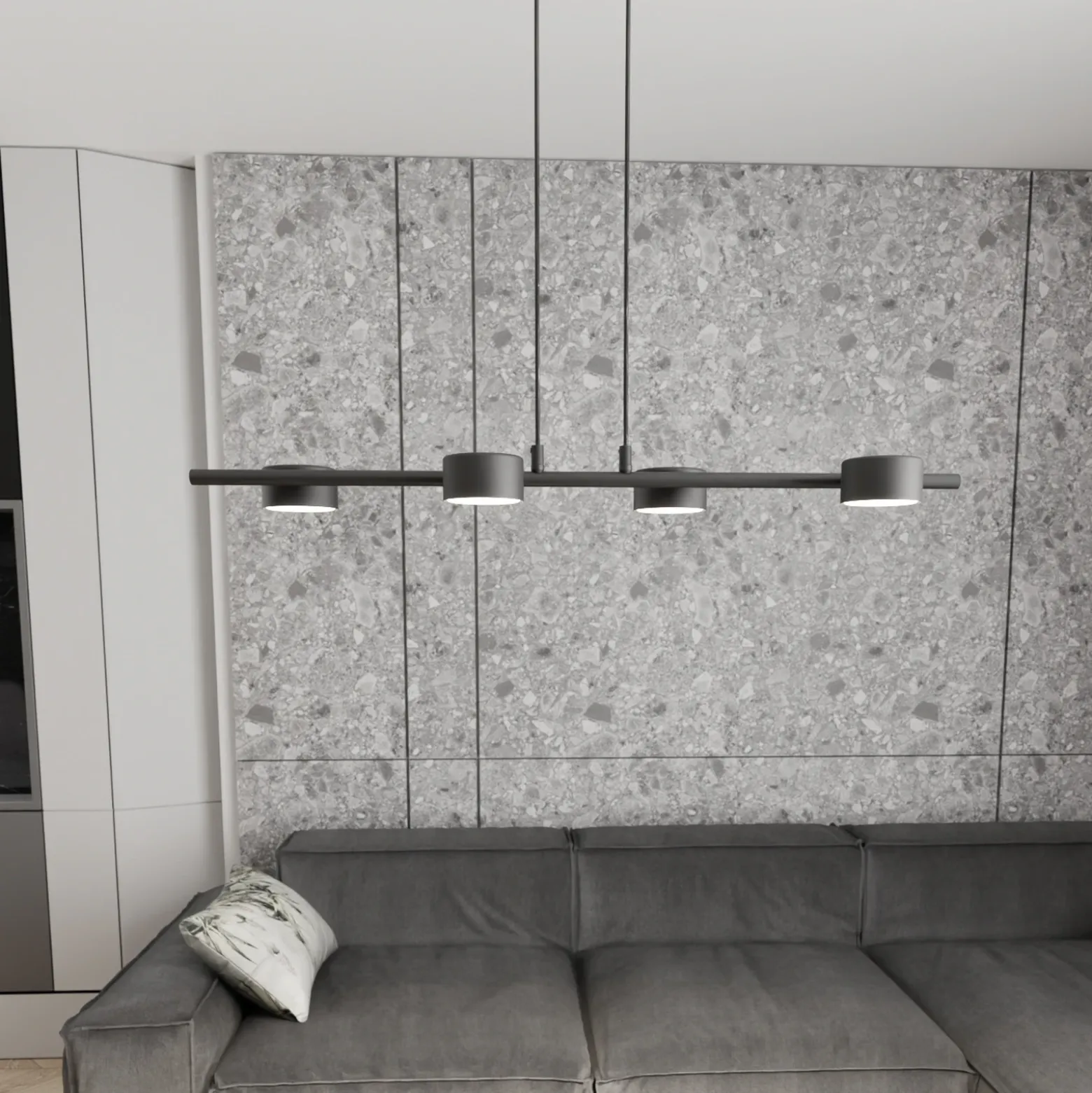 Downlight Sora, longitud 80 cm, metal, 4 luces.