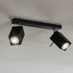 Downlight Square, negro, 2 luces