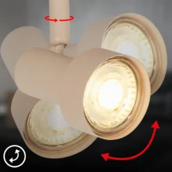 Downlight Tapp, beige, longitud 28 cm, 2 luces, metal GU10