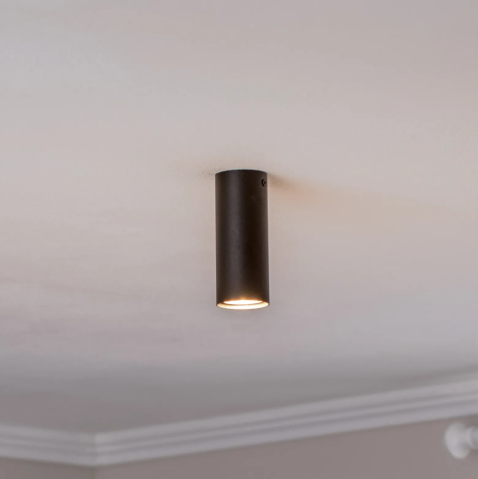Downlight Tecno 1S, acero, GU10, altura 15 cm, negro