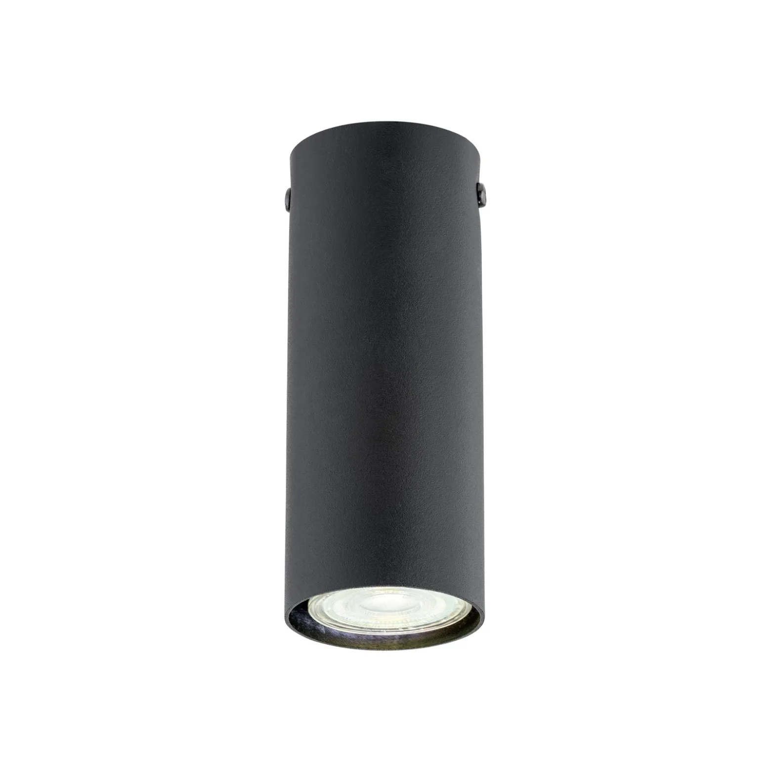 Downlight Tecno 1S, acero, GU10, altura 15 cm, negro