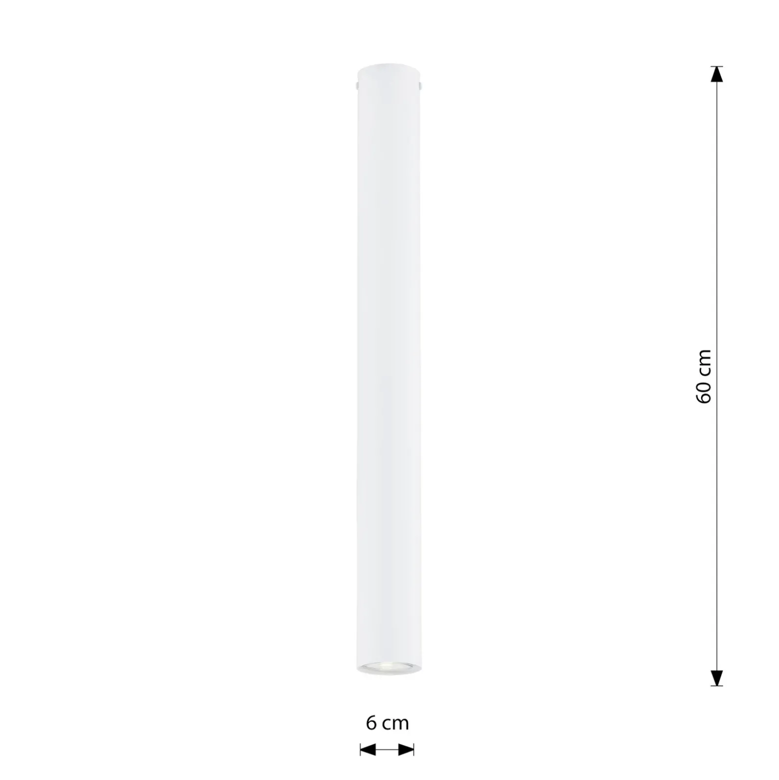Downlight Tecno 1XL, acero, GU10, altura 60 cm, blanco