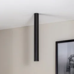 Downlight Tecno 1XL, acero, GU10, altura 60 cm, negro