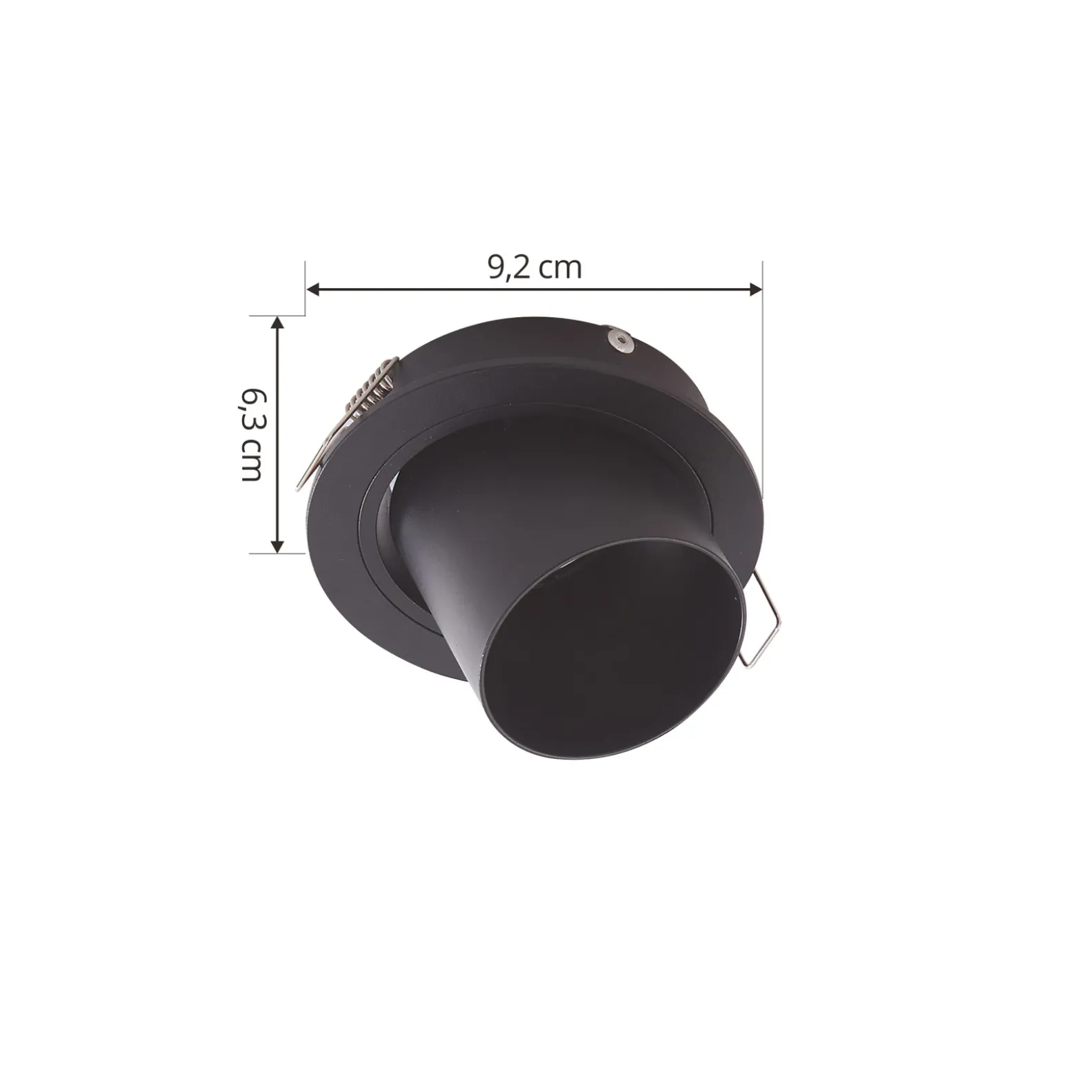 Downlight Thorid de Lindby, Ø 9 cm, negro, metal, GU10