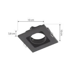 Downlight Thorid de Lindby, negro, 10 x 10 cm, juego de 10, GU10