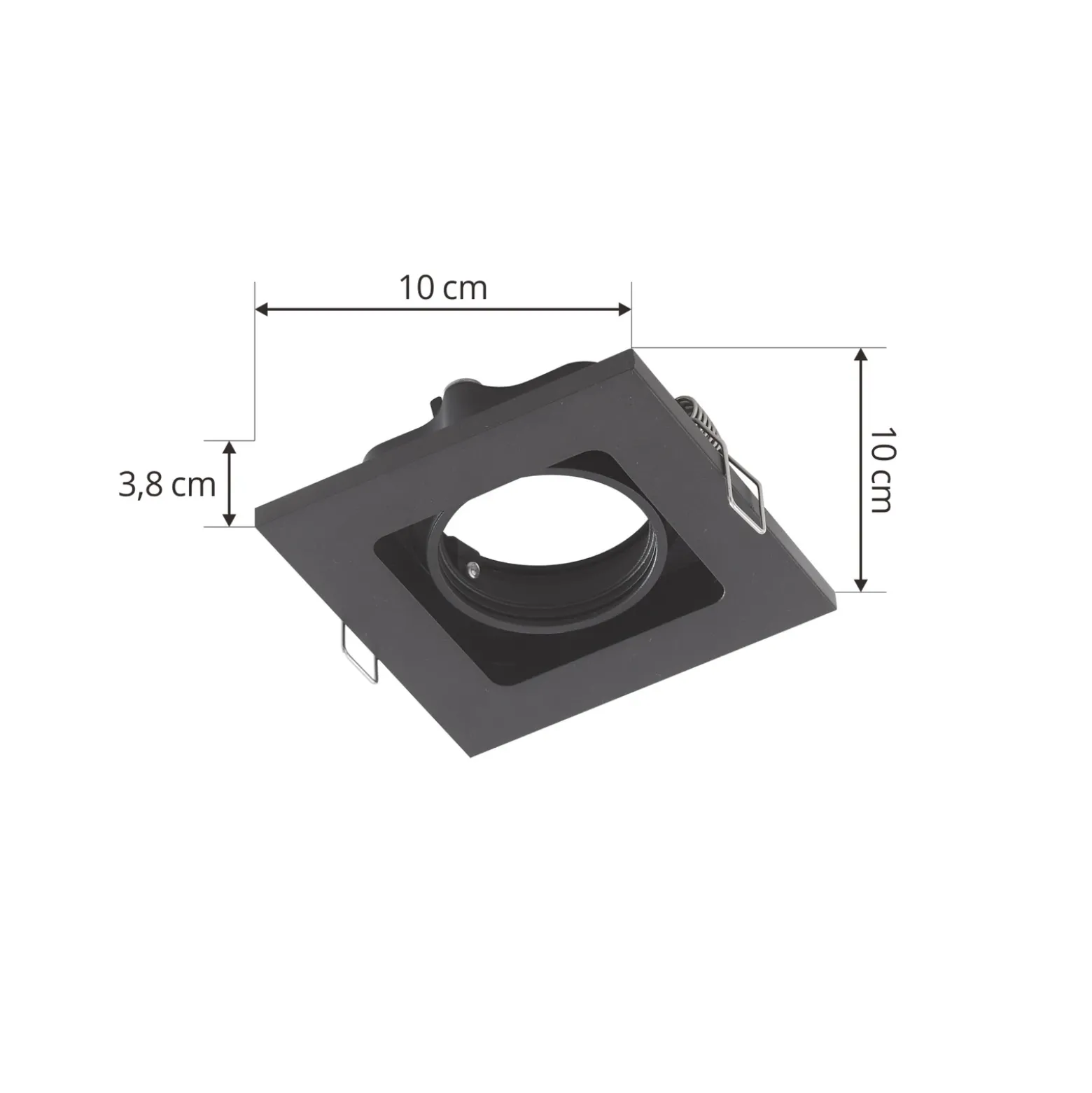 Downlight Thorid de Lindby, negro, 10 x 10 cm, juego de 10, GU10