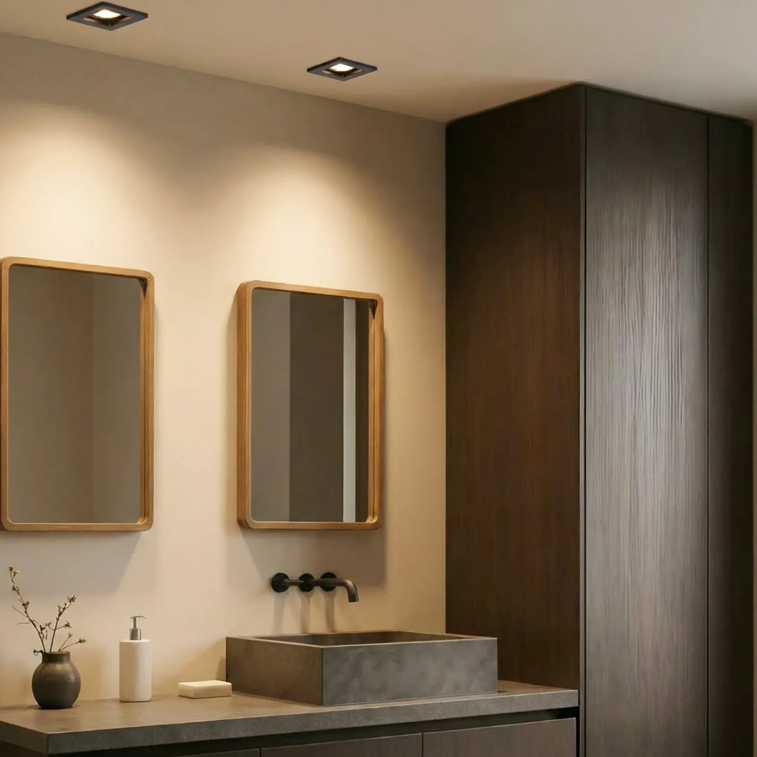 Downlight Thorid de Lindby, negro, 10 x 10 cm, juego de 10, GU10