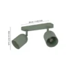 Downlight Tilston, verde oscuro, longitud 28 cm, 2 luces, acero
