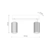 Downlight Tune, 2 luces, marrón, metal, longitud 44 cm