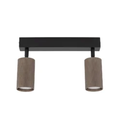 Downlight Tune, 2 luces, marrón, metal, longitud 44 cm