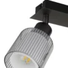 Downlight Villegas, negro/gris, cristal, 28 cm de largo, E14