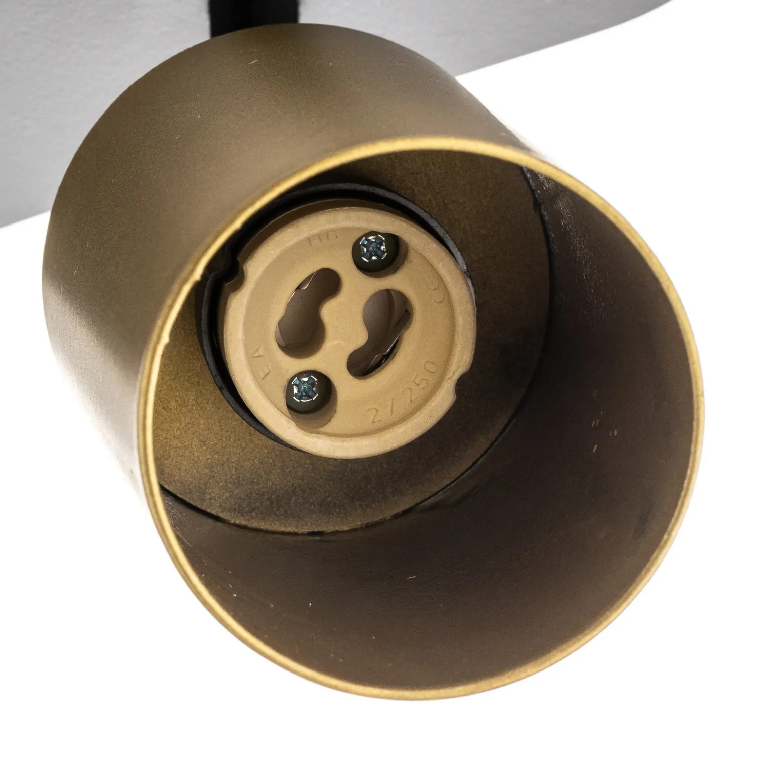 Downlight Zen 3 con 3 focos, negro-dorado