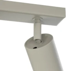 Downlight Zoom, 5 luces, gris-beige, acero, GU10