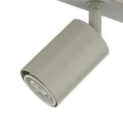 Downlight Zoom, 3 luces, gris-beige, acero, GU10