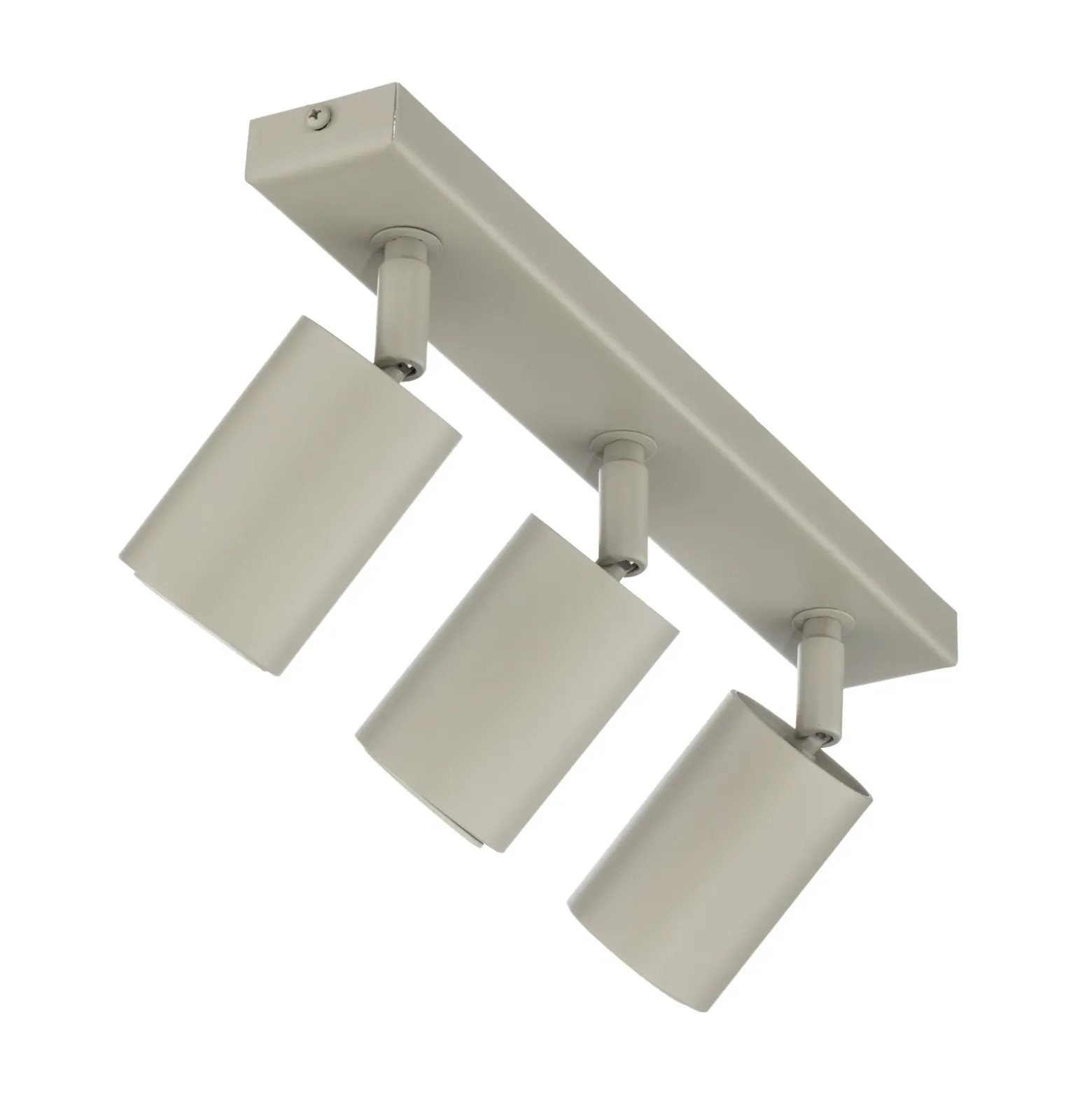 Downlight Zoom, 3 luces, gris-beige, acero, GU10