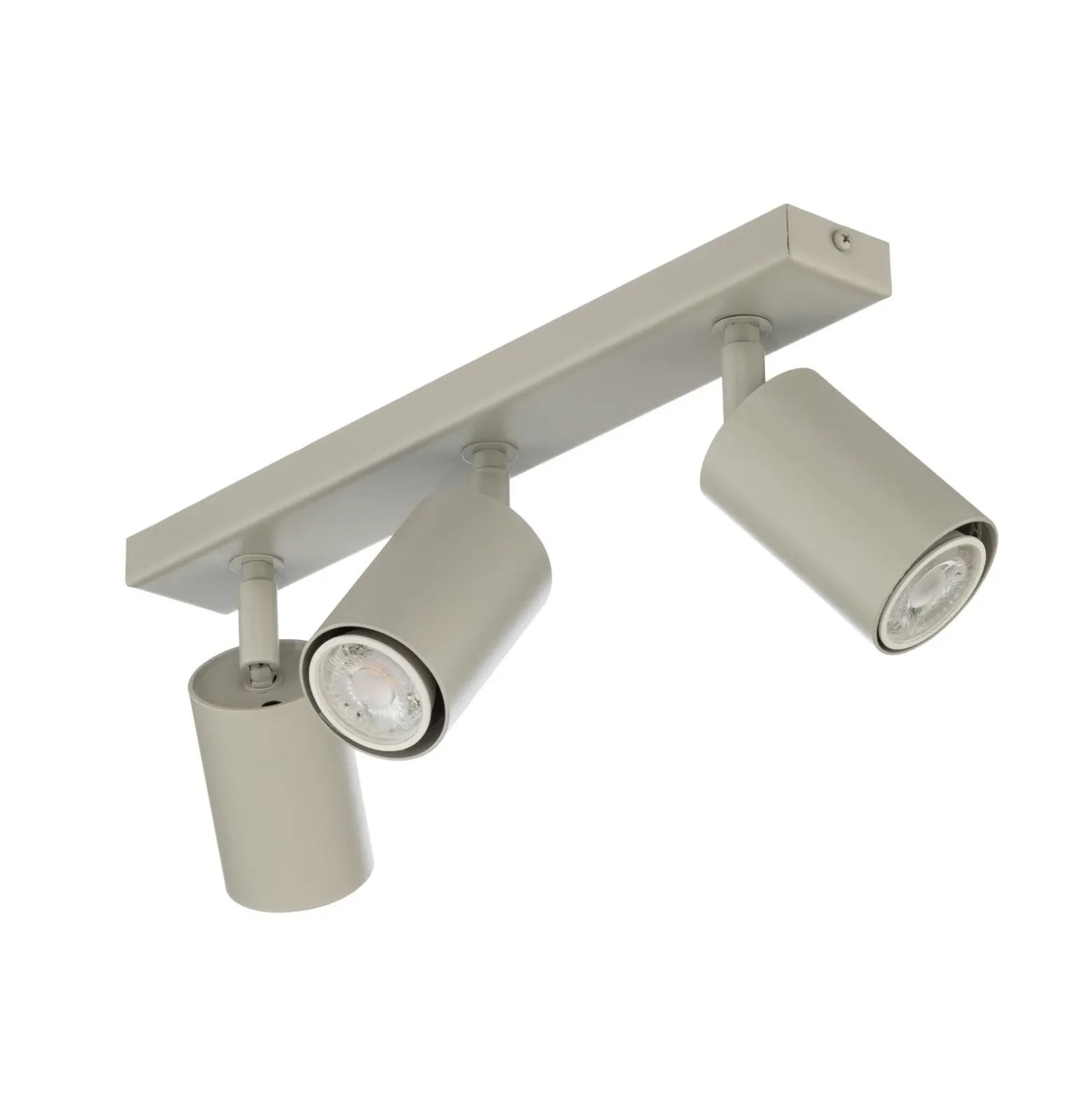 Downlight Zoom, 3 luces, gris-beige, acero, GU10
